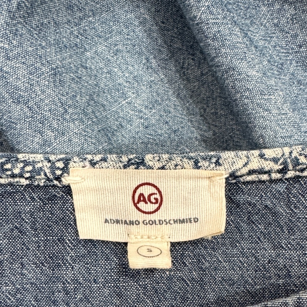 AG Adriano Goldschmied 100% Cotton Ombre Blue Denim Blouse Size Small - Picture 10 of 10